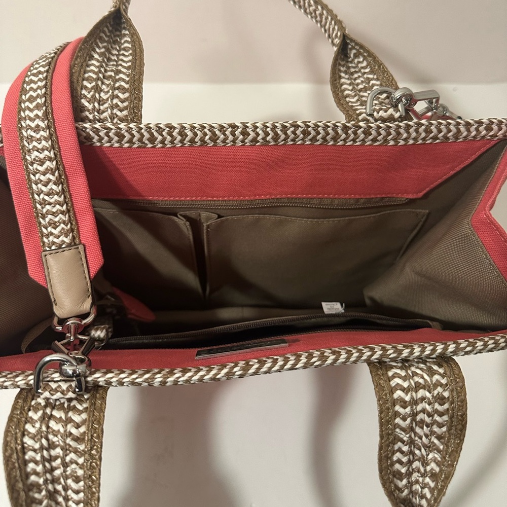 Like New Eric Javits Cote d'Azur Pink Canvas Tote - Picture 4 of 4